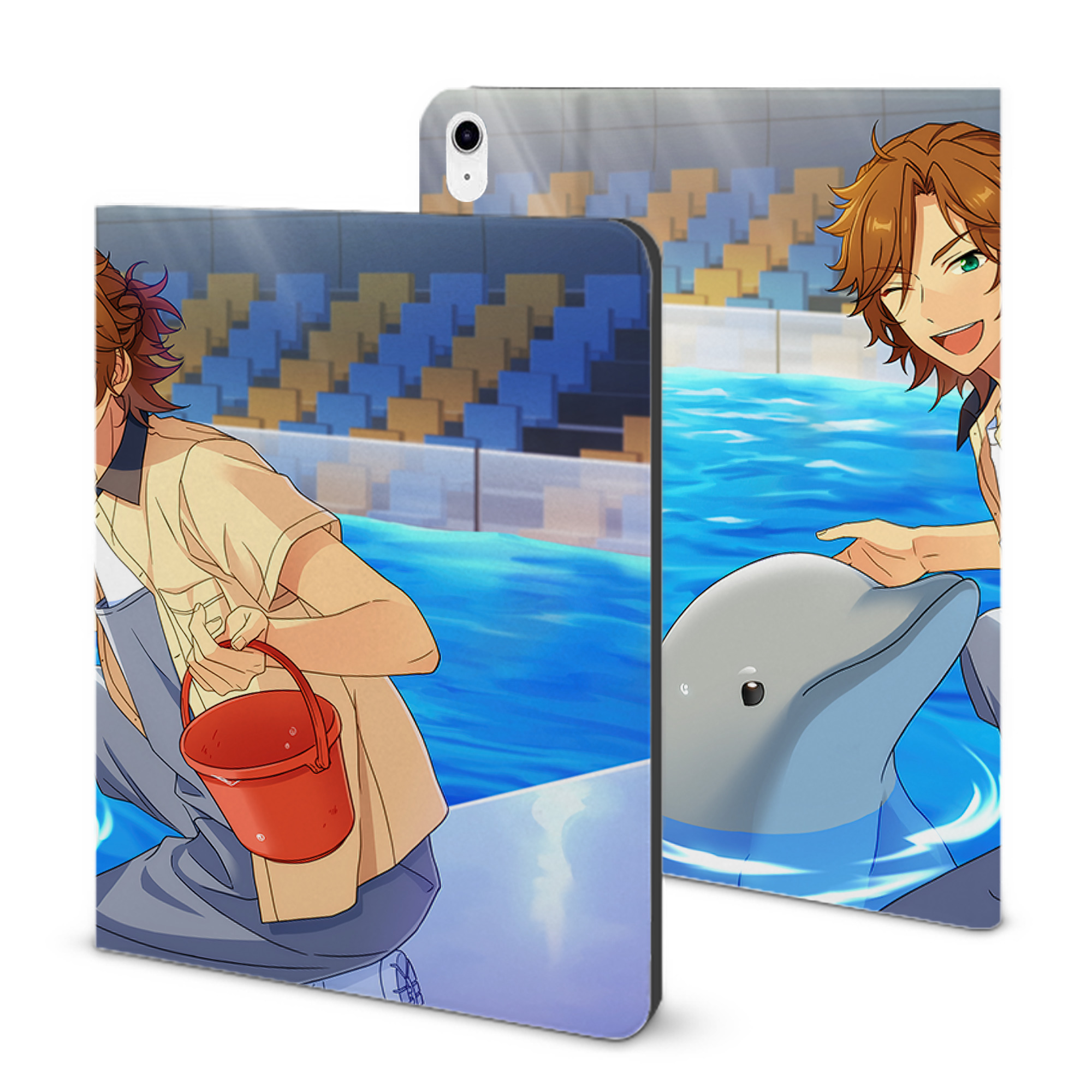（画像用） あんさんぶるスターズ! Ensemble Stars IPad ケース ブック型 PUレザー TPU 耐衝撃 軽量 薄型 ペン収納なし 全面保護 IPad 各モデル対応